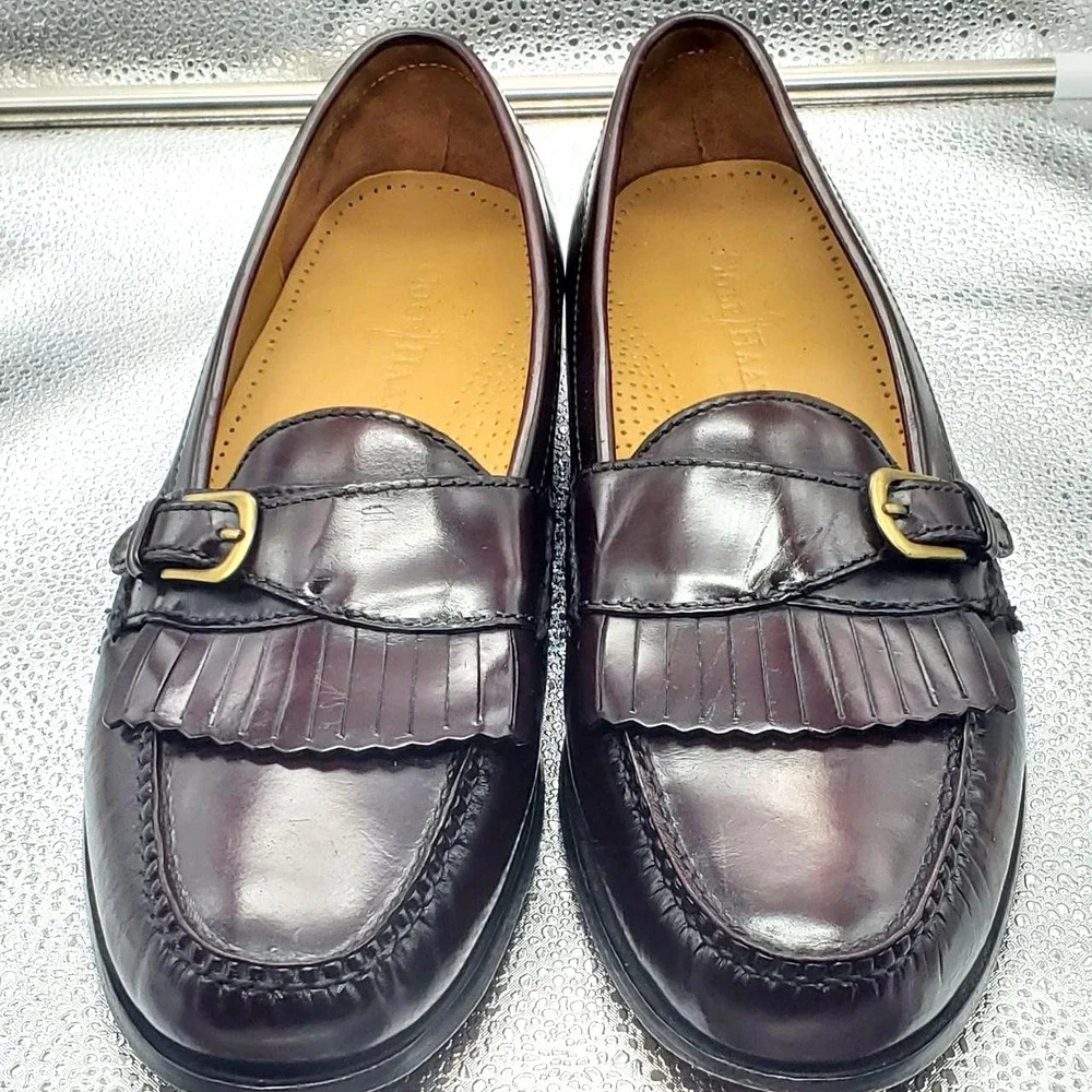 Cole Haan‎ Kiltie Fringe Monk Strap Loafer Dress Shoes Mens 10 Oxblood Leather